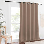 NICETOWN Patio Blackout Curtain Panels - Extra Wide Sliding Door Thermal Insulated Drape, Privacy Room Divider Curtain for Bedroom Office (Cappuccino, 66 x 118 Inch Long)
