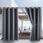 Waterproof Outdoor Curtain W52 x L84 - Grommet Top Sunlight Blocking Window Treatment Drapes Blackout Curtains for Home Bedroom Living Room Patio Porch Pergola Cabana Gazebo (2 Panels)