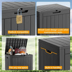 KAMABOKO Deck Box, 32 Gallon Resin Indoor and Outdoor Storage Boxes Waterproof - Image 6