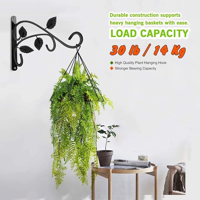 Axgo Wall Mount Hanging Plant Hook, Rust-Resistant Metal Plant Hanger for Flowers, Lanterns, Bird Feeders, Wind Chimes
