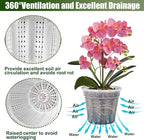 Orchid Pot with Saucers, 6 Packs of 4.3" Orchid Pots with Holes, Orchid Pots for Repotting, Plastic Orchid Planter for Indoor Outdoor Plants (6 Packs, 4.3" with Saucers)