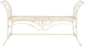 Safavieh PAT5016A Collection Arona Antique White Wrought Iron 51" Outdoor Garden Bench