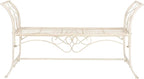 Safavieh PAT5016A Collection Arona Antique White Wrought Iron 51" Outdoor Garden Bench