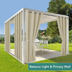 HolidayIdeas Outdoor Curtains for Patio Waterproof 4 Panels 110x95 - Image 5