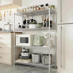 Xcity Storage Shelves, 4 Tier Heavy Duty Metal Shelving Unit with Wheels, 1600 LBS Capacity Adjustable Steel Wire Shelf Organizer for Pantry, Kitchen, Garage, 18" D x 36" W x 60" H, Chrome