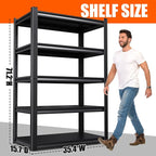71"H-35"W Metal Garage Shelving-2050LBS 5 Tier Storage Shelves,Adjustable Heavy Duty Shelving Unit and Storage Large Rack,Utility Steel Shelf For Shop Warehouse Industrial Pantry Basement 71"x35"x16"