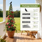 2 Pack Garden Trellis for Climbing Plants Outdoors,65Inch Cucumber Trellis Garden Obelisk Trellis Rustproof Plants Support with Adjustable Heights for Indoor Potted Plants, Vines, Vegetables