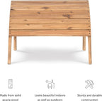 Linon Home Dcor Linon Adirondack Woodstock Ottoman, Teak Stain, Acorn, 21.6"W x 21.06"D x 13.7"H