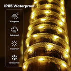 100FT 720 LED Rope Lights Outdoor Waterproof with Remote, 8 Modes and 4 Brightness, Rope Lights for Outside, Bedroom, Patio, Garden, Christmas Lights Indoor Outdoor Decoration (Warm White)