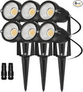 Low Voltage Landscape Lights Outdoor: 7W 700LM LED Landscape Lighting with Connectors for Tree Garden Yard Pathway | 12V 24V Warm White 2700K Spotlights | IP65 Waterproof | 6 Pack
