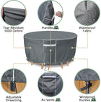Gasadar Round Patio Furniture Cover, Waterproof Outdoor Furniture Covers - Image 4