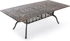 Outdoor Patio Dining Table - All-Weather Cast Aluminum 87" x 28.5“ Patio Rectangular Table with 2" Umbrella Hole for Balcony Lawn Garden Backyard