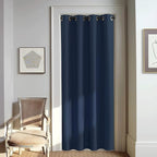 NICETOWN Navy Blue Blackout Window Curtain for Doorway - Grommet Privacy Window Treatment Energy Saving Thermal Insulated Room Darkening for Bedroom (1 Panel, W46 x L80)