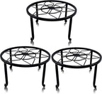 yosager 3 Pack Metal Plant Stands for Flower Pot, Heavy Duty Black Iron Potted Stand Holder, Indoor Outdoor Rustproof Metal Planter Container Round Supports Display Rack for Home & Garden Decor