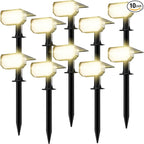 Ensenior Solar Spotlights Outdoor, 56 LEDs Brightness Adjustable 3000K LED Solar Garden Lights, Halloween Christmas Landscape Lighting for Flag/Yard/Pathway, IP65 Waterproof - 10 Pack