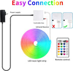 16.4FT DC24V RGB LED Neon Rope Lights with Remote/APP Control, Waterproof, Flexible, Multicolor, Modern Style for Bedroom, Room, Outdoors, Christmas Decor