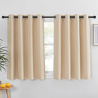NICETOWN Bedroom Curtain Room Darkening Drapery - Biscotti Beige Room Darkening Curtain Panel for Bedroom, Grommet, 1 Panel, 52 x 45, Thermal Insulated, Privacy Assured
