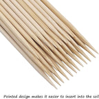 Bamboo Plant Stakes,HAINANSTRY Wood Plant Supports,Natural Bamboo Sticks for Plants/Floral/Potted Plant,Wooden Sign Posting Garden Sticks - 18 Inches 25 Pack
