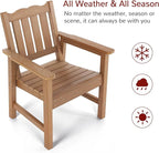 Stoog HIPS Outdoor Patio Dining Set, 4-Piece All-Weather Garden Bench, Chairs and Table Set, Patio Dining Set for Backyard, Lawn, Deck and Porch, Teak