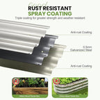 G GOOD GAIN Round Raised Garden Bed - 3Pcs 2x2x1ft Galvanized Steel Planter Boxes Outdoor with Rubber Edge Trim | Metal Raised Beds for Gardening Vegetables Flowers Fruits Herbs (White)
