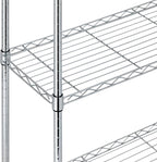 Amazon Basics 5-Shelf Adjustable Heavy Duty Steel Wire Rack, Space Saving Storage Shelving Organizer for Kitchen, Garage, No-Tool Assembly, 350 lbs Weight Capacity, 36" x 14" x 72", Chrome