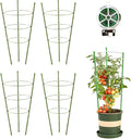 Kgozwon 4 Pack Tomato Cage Plant Support Cages for Garden, 24 inches Trellis for Climbing Plants, Upgrade Garden Plant Stakes with Adjustable Ring, Tomato Rings for Support, with Twist Tie