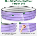 Kesfitt Round Raised Garden Bed, 4x4x1 FT Galvanized Steel Metal Garden Bed, Open-Bottom Design, 12-Inch Deep Outdoor Raised Garden Bed for Vegetables & Herbs, Lavender Purple