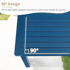 LUE BONA Outdoor Coffee Table, HDPS Patio Coffee Tables for Outside Rectangle, Adjustable Levelling Feet/Weather Resistant, Patio Table for Deck, Pool, Balcony, Indoor or Outdoor Use, Navy Blue