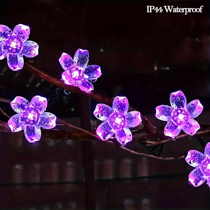 Indoor String Lights, 33ft Purple Cherry Blossom Fairy Lights, 100 LEDs
