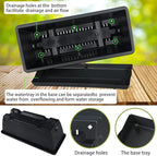 Window Box Planter, 10 Pack Plastic Vegetable Flower Planters Boxes 17 Inches Rectangular Flower Pots with Saucers for Indoor Outdoor Garden, Patio, Home Decor (Black)