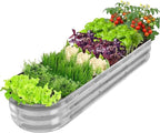 GADI 67-Inch Galvanized Raised Garden Bed, Metal Planter Box for Vegetables and Flowers, Large Outdoor Gardening Kit, Easy DIY Assembly, Weather-Resistant & Rust-Proof