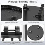 SYQ Round Metal Side Table Small End Table for Indoor Outdoor, Mid Century Modern Decor, Simple Circle Accent Table for Living Room Bedroom Bathroom Office All Matte Black
