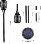 Solar Torch Light 43 Inch, Flickering Flame, 3 Modes, Glossy Finish