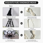 Artilady Black Plant Hanger Macrame Hanging Planter for Indoor Boho Plants Holder with Hooks Hanging Plant Basket Outdoor Window Wall Plants Home Decor (Black Macrame-2pcs)