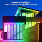 300ft Permanent Outdoor Light, RGB Outdoor eave Light,IP67 Waterproof LED eave Lights,Suitable for Party, Daily,Halloween,Christmas,Rooftop,Garden,Patio（2 Rolls of 150ft）