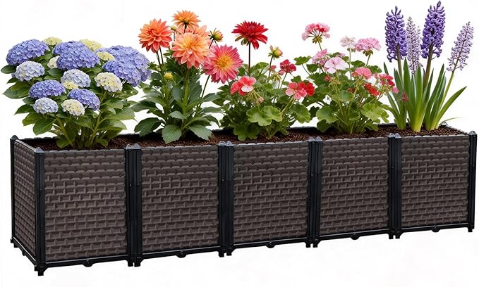 Large Planters for Outdoor Plants - Deepened 20" H, Raised Beds for Gardening Self Watering, Elevated Planter Box with Legs, Rectangular Garden Planters for Outdoor Plants Flowers, 78.7"L x 15.7"W