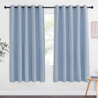 NICETOWN 66 Inch Long Blackout Curtains for Bedroom Living Room, Thermal Insulated Room Darkening Curtains, Light Blocking Blackout Drapes for Bedroom, 66" W x 66" L, 1 Panel, Vintage Blue