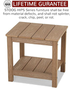 Stoog Outdoor Side Table, Weather Resistant 2-Tier Rectangle Patio End Table, Easy Maintenance, Teak