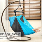Hammock Chair, Hanging Chair for Outdoor Indoor, Large Lightweight Swing Chair for Adults, Portable Hammock Chair for Camping (Sky Blue,Dark Gray)