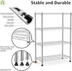 Xcity Storage Shelves, 4 Tier Heavy Duty Metal Shelving Unit, 1600 LBS Capacity Adjustable Steel Wire Shelf Organizer for Pantry, Kitchen, Garage, 14" D x 36" W x 54" H, Chrome