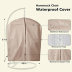 Miztli Hammock Chair with Hanging Chair Cover – 2 Cushions, Steel Spreader Bar with Anti-Slip Rings, Comfortable Indoor & Outdoor Hanging Chair – Includes Protective Waterproof Cover (57x45.5 in)
