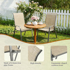 MAMIZO Patio Dining Chairs, Stackable All Weather Teslin Chair, Heavy Duty Outdoor Breathable Chairs Set, w/Armrests, Upgraded Chair FeetW/Strenthened Iron Spacers, 330 LBS (8, Brown)