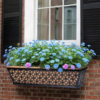 hehimhis Window Planter Box with Adjustable Bracket and Coco Liner for Porch, 24 Inch 4 Pack Balcony Planters Railing Hanging,Fence, Patio Hanging Planters for Garden Outdoor