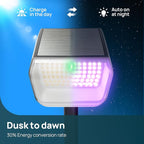 Linkind RGB Solar Spot Lights Outdoor Waterproof IP67, 60 LED 10 Lighting Modes Color Changing Landscape Lighting for Garden Yard Pathway Decorations (4 Pack, Multicolor)