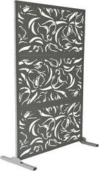 Oakland Living 6 ft. X 4 ft. Grey Freestanding Metal Privacy Screen Room Divider