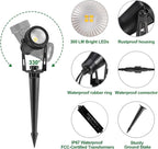 Low Voltage Landscape Lighting, 8 Pack Outdoor Spot Lights with Transformers, 12V Warm White Landscape Spotlights IP65 Waterproof Plug in Outdoor Uplights for Yard House Pathway Tree Pools
