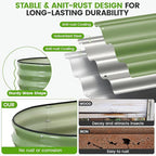 Galvanized Raised Garden Bed Outdoor 24'' Deep | Oval Metal Garden Beds with Easy Assembly & Planter Box for Planting Deep Root Vegetables Fruits Flowers, 4x2x2ft OliveGreen 2Pcs