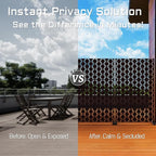 72" Metal Privacy Screen Freestanding Outdoor Room Divider Decorative Laser Cut Fence Panel, Weatherproof Patio Privacy Fence for Garden, Balcony, Backyard Landscape
