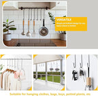 6 Pack 14 Inch Black Extra Matel Heavy Duty Hook for Hanging Plants,Large S Hooks for Hang Brsket,Bird House,Clothes,Kitchenware,Garden,Patio