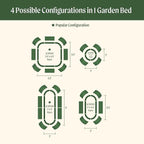32" Extra Tall Raised Garden Bed Kits, 3.5 x 3.5 x 2.7ft Raised Planter Box Outdoor, 2 x 5 x 2.7ft Deep Root 4 in 1 Modular Metal Raised Beds for Gardening Vegetables Flowers Fruits - Sky Blue
